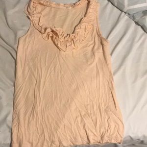 Jcrew peach top w ruffles